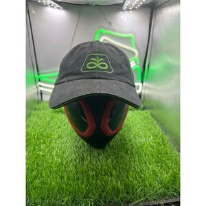 Pioneer Brand Black Dad Hat Lime Green Embroidered Logo Adjustable Strapback Cap